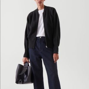 COS Black Wool Bomber Jacket- Size Small